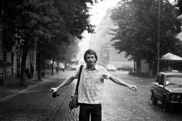 Ustin with Zenit SLR film camera